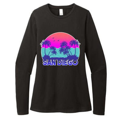 Tropical Retro San Diego Womens CVC Long Sleeve Shirt