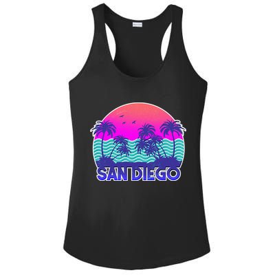 Tropical Retro San Diego Ladies PosiCharge Competitor Racerback Tank