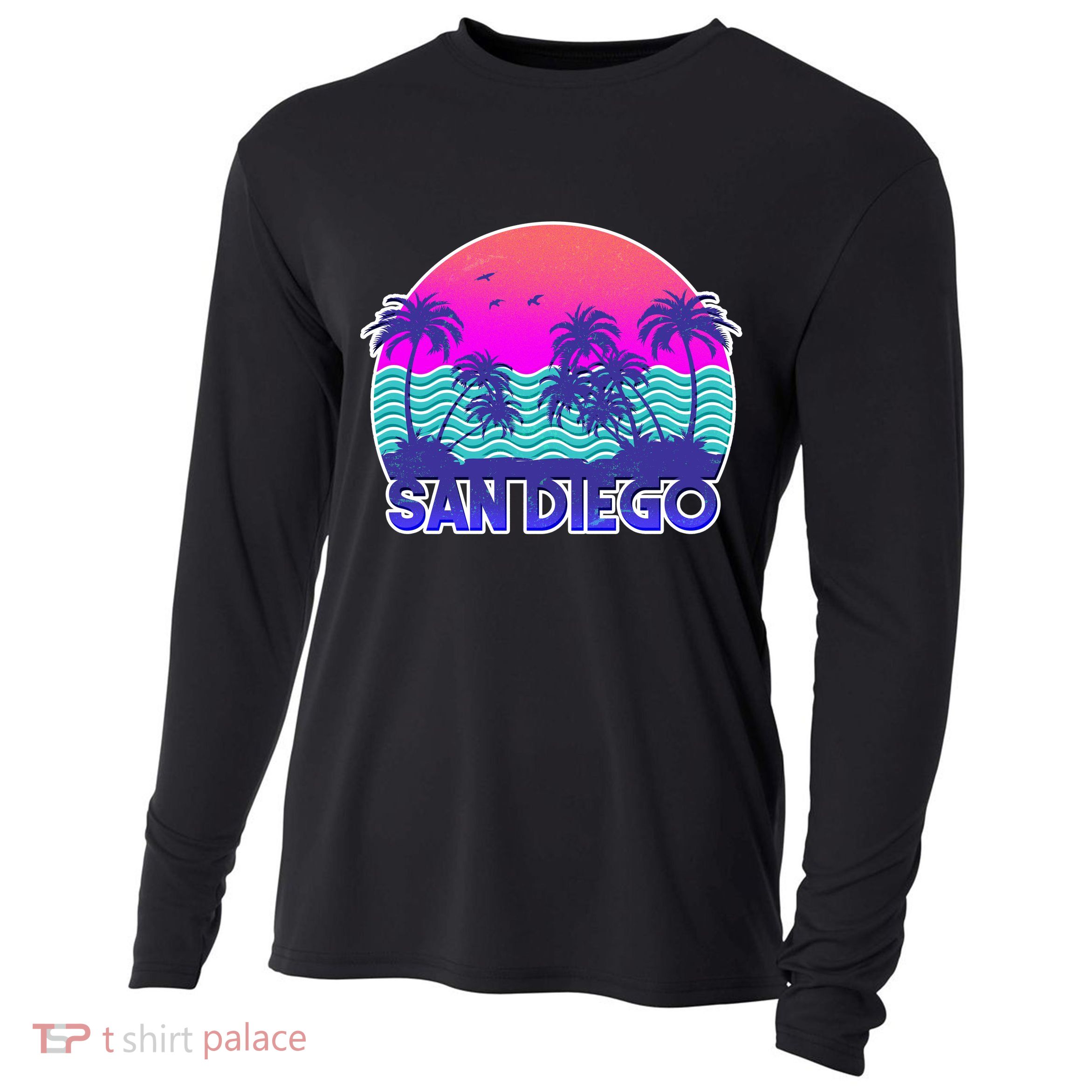 Tropical Retro San Diego Cooling Performance Long Sleeve Crew