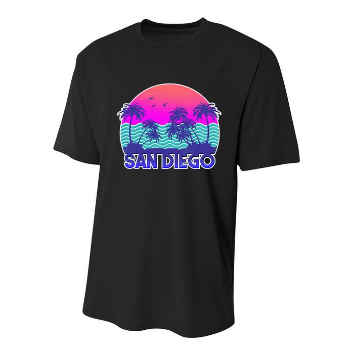 Tropical Retro San Diego Youth Performance Sprint T-Shirt