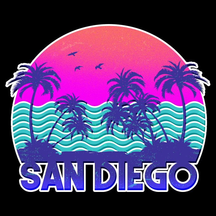 Tropical Retro San Diego Youth Performance Sprint T-Shirt