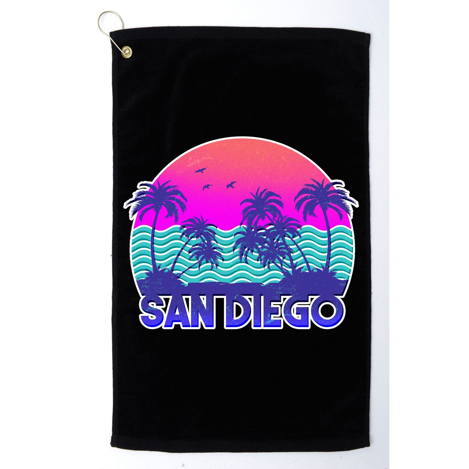 Tropical Retro San Diego Golf Towel