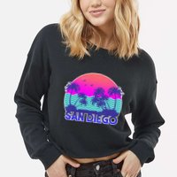 Tropical Retro San Diego Cropped Pullover Crew