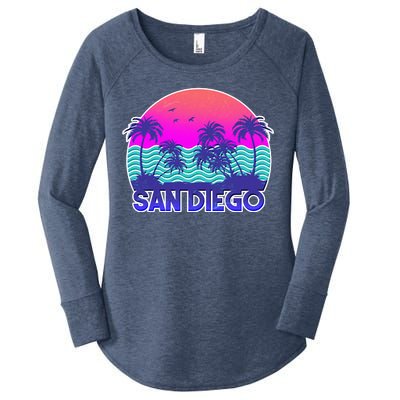 Tropical Retro San Diego Women's Perfect Tri Tunic Long Sleeve Shirt