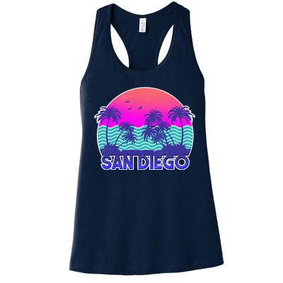 Tropical Retro San Diego Women's Racerback Tank