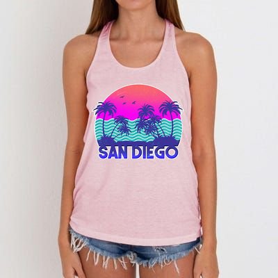 Tropical Retro San Diego Women's Knotted Racerback Tank