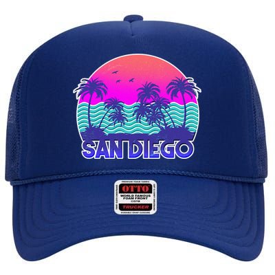 Tropical Retro San Diego High Crown Mesh Back Trucker Hat