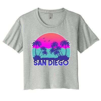 Tropical Retro San Diego Women's Crop Top Tee