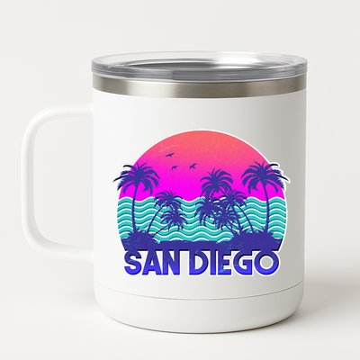 Tropical Retro San Diego 12 oz Stainless Steel Tumbler Cup