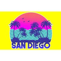 Tropical Retro San Diego Bumper Sticker