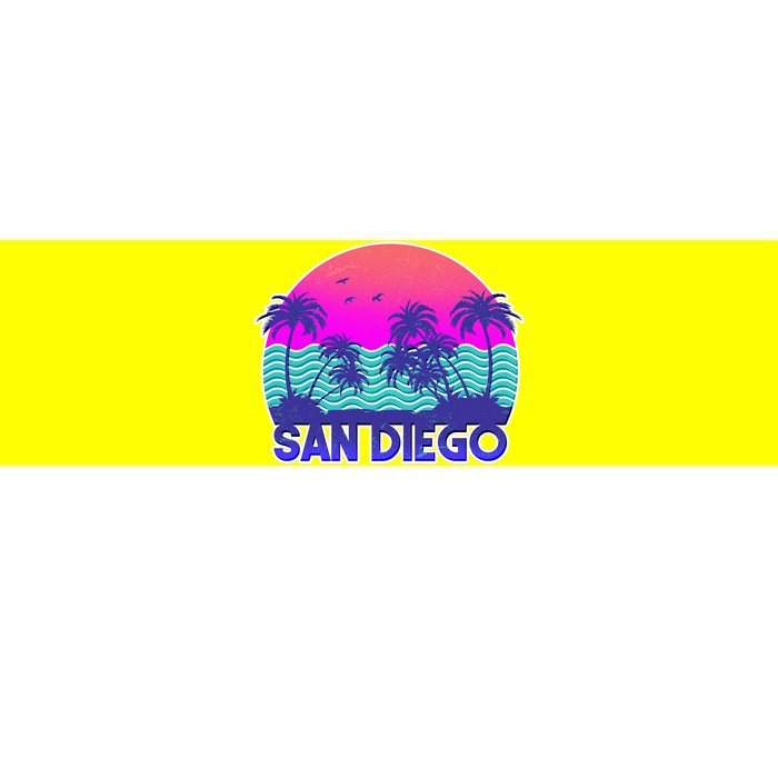 Tropical Retro San Diego Bumper Sticker