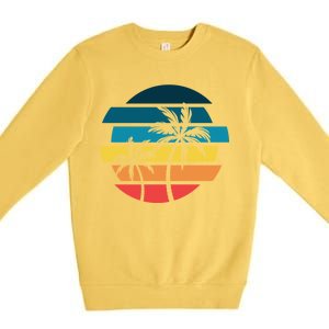 Tropical Retro Sun Premium Crewneck Sweatshirt