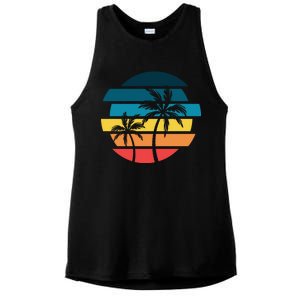 Tropical Retro Sun Ladies PosiCharge Tri-Blend Wicking Tank