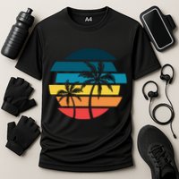Tropical Retro Sun Cooling Performance Crew T-Shirt