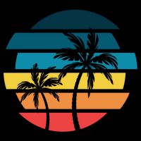 Tropical Retro Sun Cooling Performance Crew T-Shirt