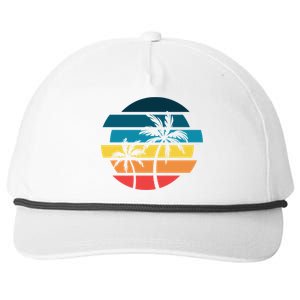 Tropical Retro Sun Snapback Five-Panel Rope Hat