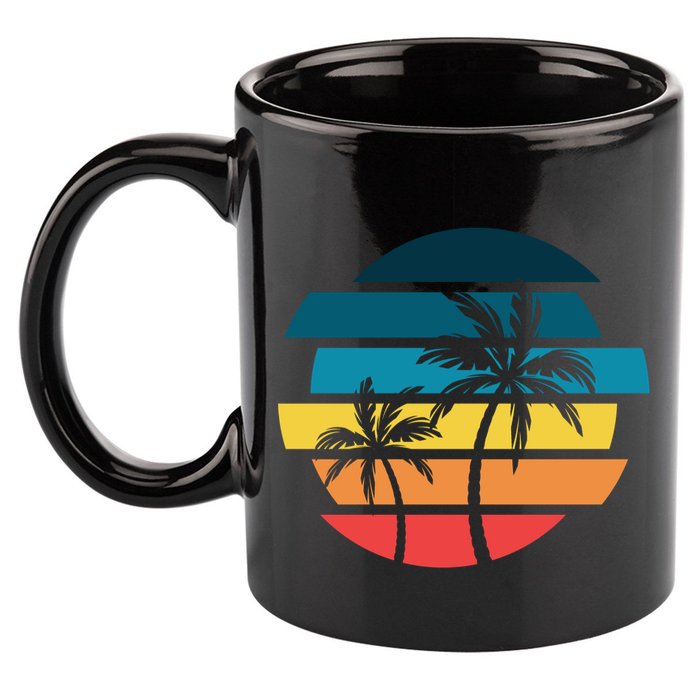 Tropical Retro Sun 11oz C Handle Ceramic Mug