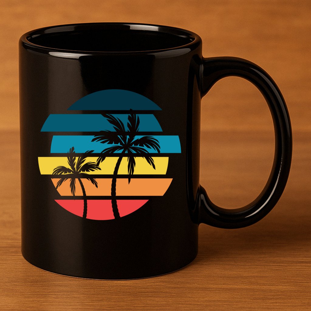 Tropical Retro Sun 11oz C Handle Ceramic Mug