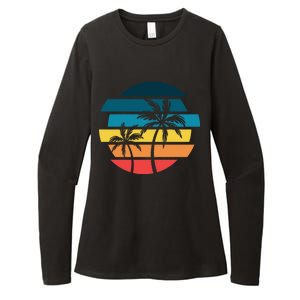 Tropical Retro Sun Womens CVC Long Sleeve Shirt