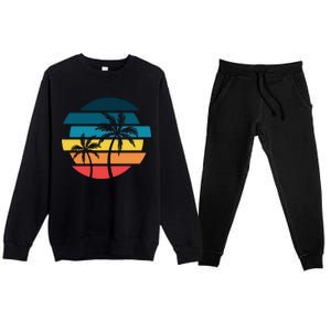 Tropical Retro Sun Premium Crewneck Sweatsuit Set