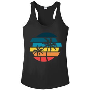 Tropical Retro Sun Ladies PosiCharge Competitor Racerback Tank