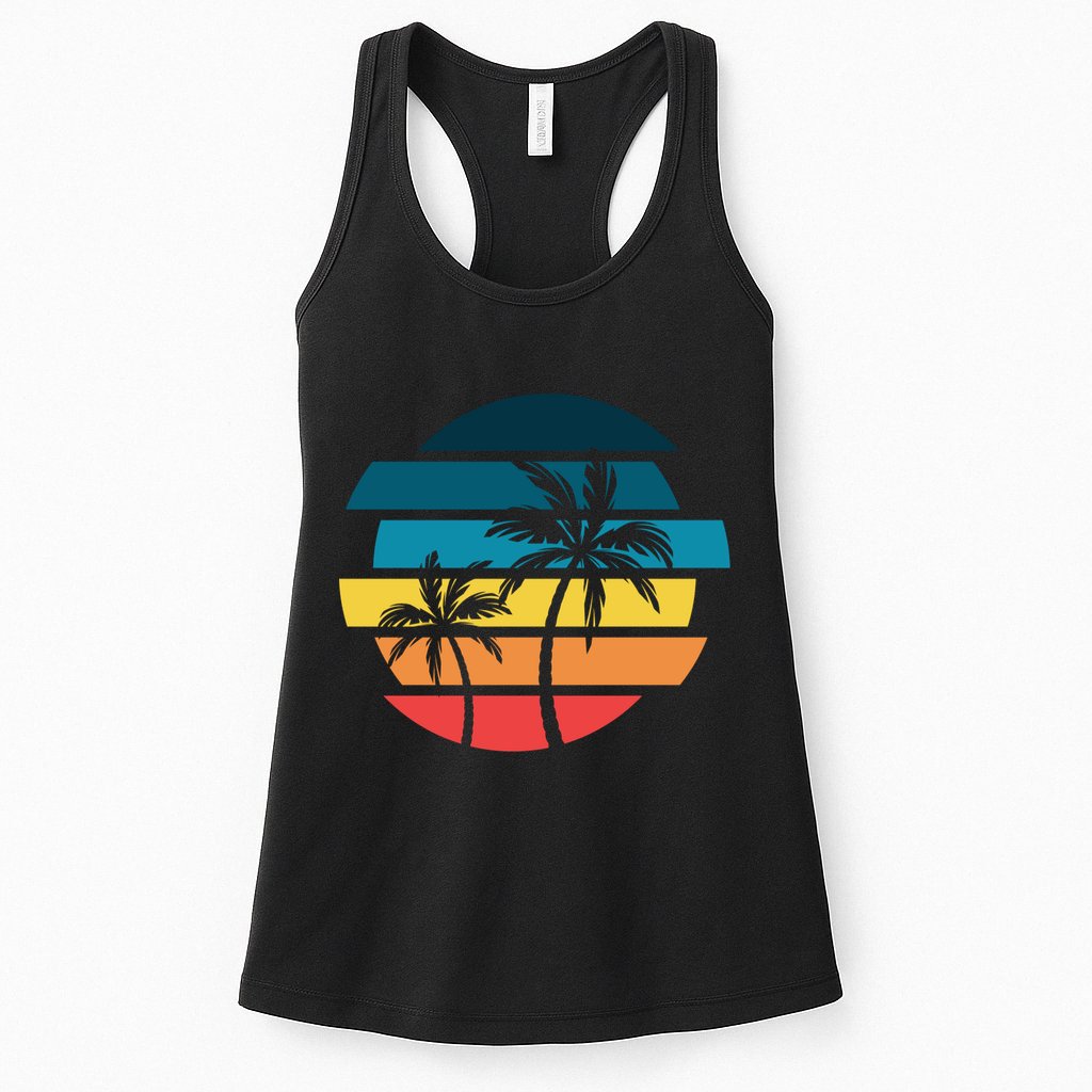 Tropical Retro Sun Womens Tank Top