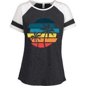 Tropical Retro Sun Enza Ladies Jersey Colorblock Tee