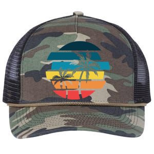 Tropical Retro Sun Retro Rope Trucker Hat Cap