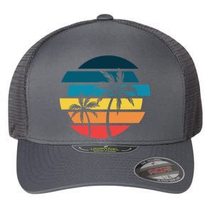 Tropical Retro Sun Flexfit Unipanel Trucker Cap