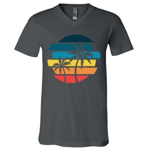 Tropical Retro Sun V-Neck T-Shirt