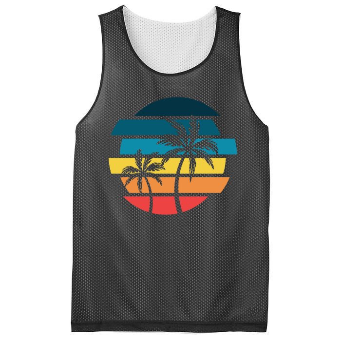 Tropical Retro Sun Mesh Reversible Basketball Jersey Tank