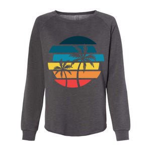 Tropical Retro Sun Womens California Wash Sweatshirt