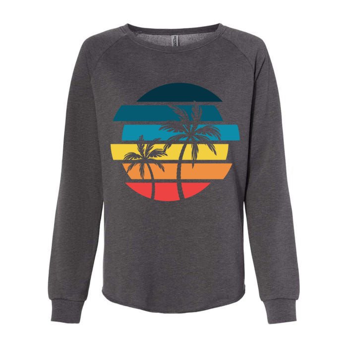 Tropical Retro Sun Womens California Wash Sweatshirt