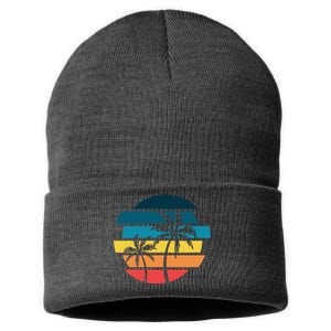 Tropical Retro Sun Sustainable Knit Beanie