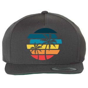 Tropical Retro Sun Wool Snapback Cap