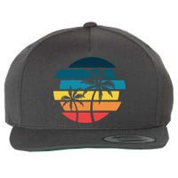 Tropical Retro Sun Wool Snapback Cap