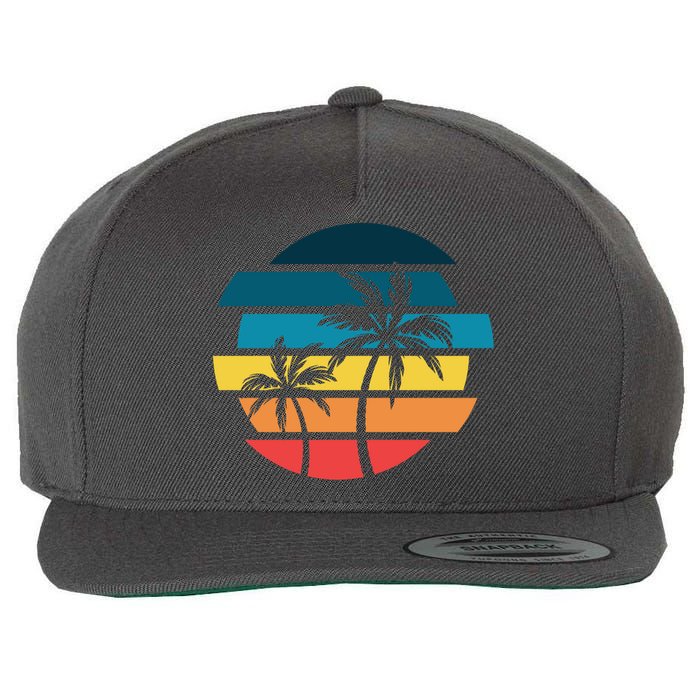 Tropical Retro Sun Wool Snapback Cap