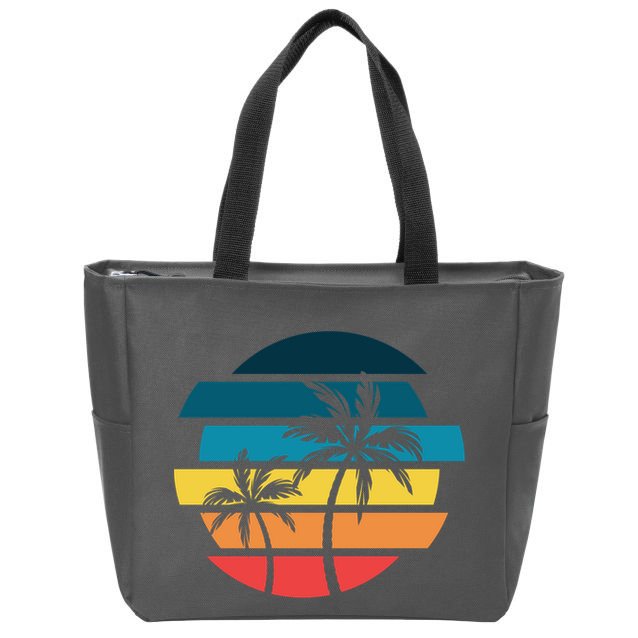 Tropical Retro Sun Zip Tote Bag
