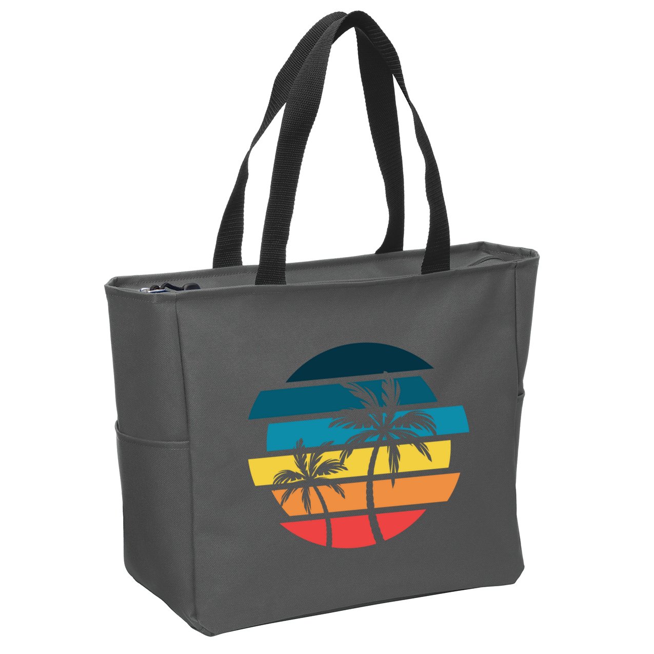 Tropical Retro Sun Zip Tote Bag