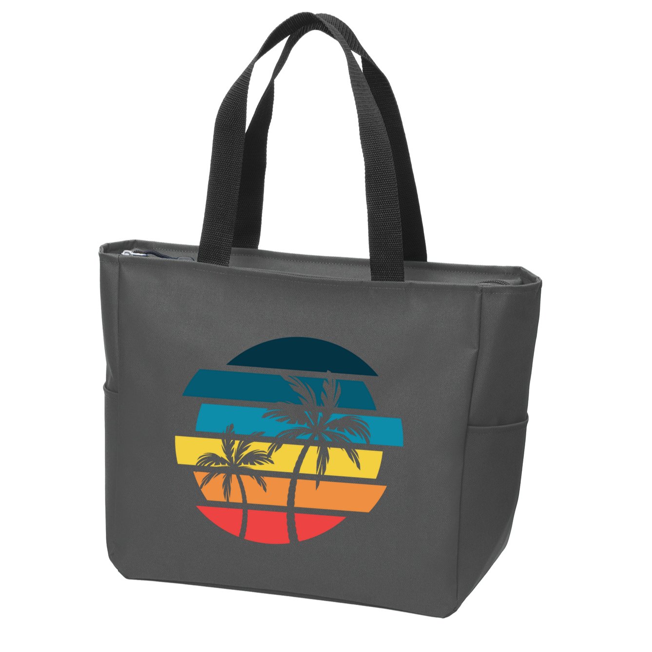 Tropical Retro Sun Zip Tote Bag