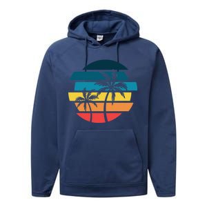 Tropical Retro Sun Performance Fleece Hoodie