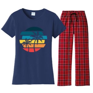 Tropical Retro Sun Women's Flannel Pajama Set