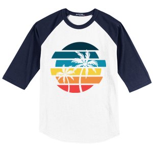 Tropical Retro Sun Baseball Sleeve Shirt