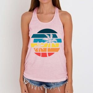 Tropical Retro Sun Women's Knotted Racerback Tank