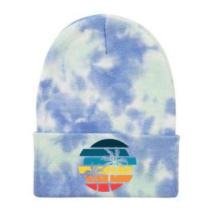 Tropical Retro Sun Tie Dye 12in Knit Beanie