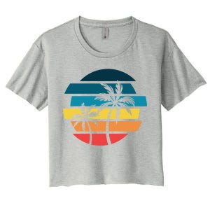 Tropical Retro Sun Women's Crop Top Tee