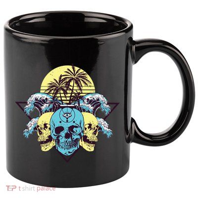 Tropical Skulls 11oz C Handle Ceramic Mug