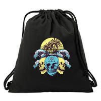 Tropical Skulls Drawstring Bag