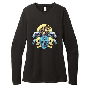 Tropical Skulls Womens CVC Long Sleeve Shirt