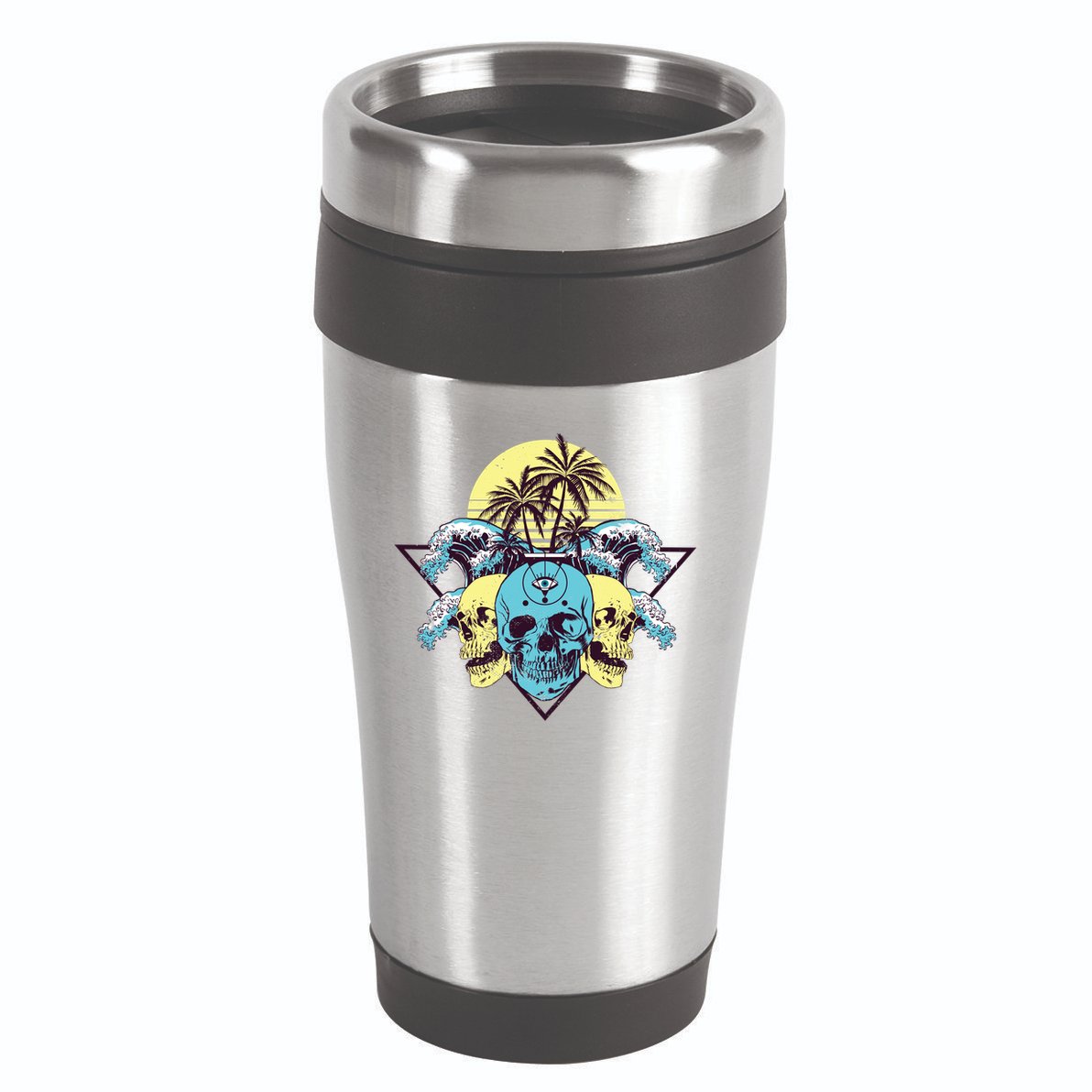 Tropical Skulls 16oz Travel Tumbler